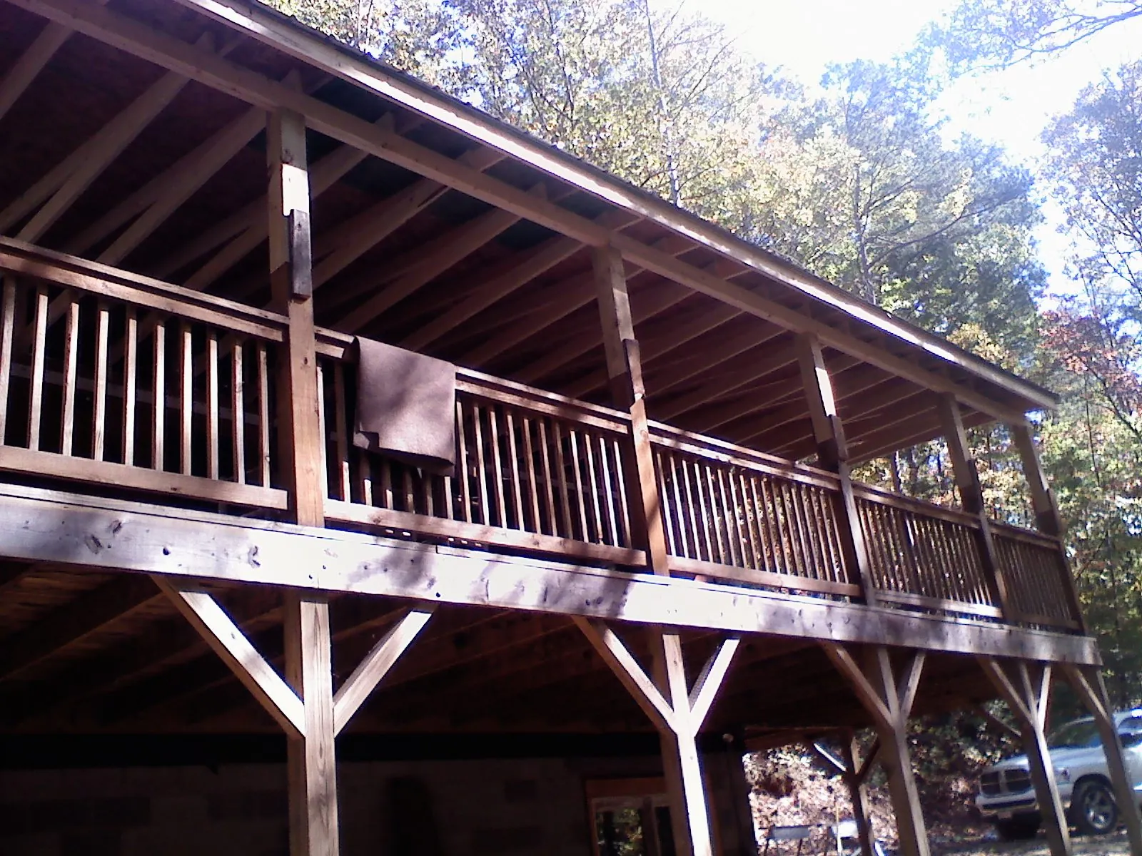 Timber framing under a new elevated porch and deck — Roof Leak Repair in Ruffin by Roofing Brothers